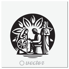 logo icon vector indian traditional,indian culture,tamil,bollywood,shivaji mahawaj,gandhi