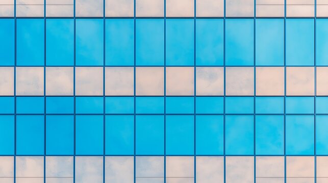 Modern Blue Glass and Panel Building Facade