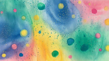 Watercolor abstract background painting with spray, spots, and splashes on textured paper grain, hand drawn artistic design creating a trendy colorful backdrop for creative projects and decoration