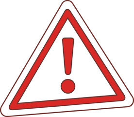 Red warning triangle with exclamation mark alert danger