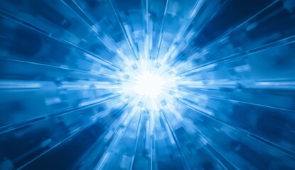Fototapeta premium Radiant Blue Light Burst with Dynamic Rays