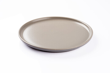 Empty Ceramic Plate on white background