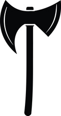 Double bit axe silhouette vector graphic illustration