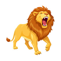 Obraz premium lion cartoon isolated on white