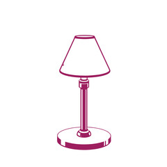 Table lamp with light lines vector design concept illustration.