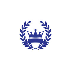 Obraz premium Royal Laurel Wreath with Crown and Banner