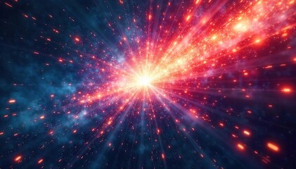 Vibrant Cosmic Explosion Dynamic Starburst Radiating Outwards at Impossible Speeds, Perfect for Sci-Fi, Fantasy, and Energy Projects