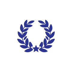 Laurel Wreath with Star Outline Icon