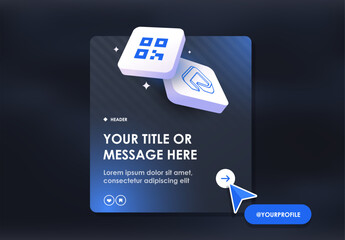 Modern Digital Profile Banner with QR Code and Call-to-Action
