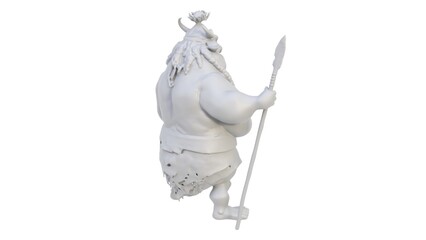 3D render of a female Viking character figurine on a light background. 3D render.