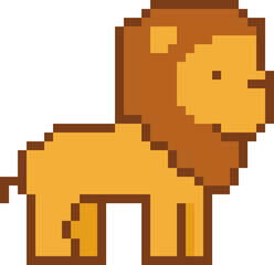 pixel illustration of a lion