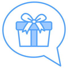 Chat Gift Blue Icon