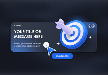 This stylish and modern target graphic design showcases a dart, ideally suited for marketing and goalsetting themes