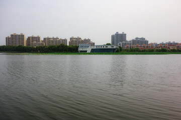 Cities and urban parks, rivers, early morning sunrise, skyline