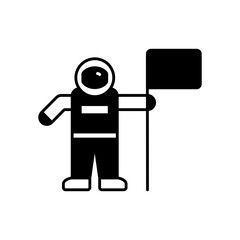 Astronaut and Flag Space Mission Fill Icon