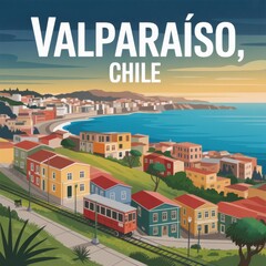 Valparaíso Chile Colorful Hillside City Poster