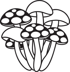 Spotted mushroom cluster illustration fungi