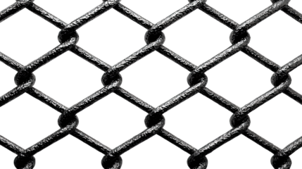 Chain Link Fence in close up: A monochrome close-up showcases the strong structure of a chain-link fence, its interconnected pattern creating a textured, geometric design.