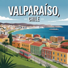 Valparaíso Chile Colorful Hillside City Poster
