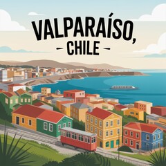 Valparaíso Chile Colorful Hillside City Poster