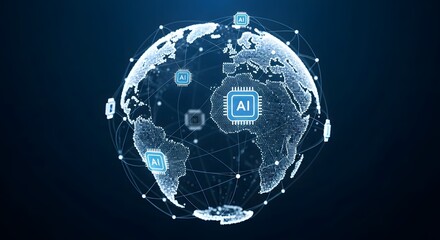 Global AI Network Artificial Intelligence Connectivity and Worldwide Data