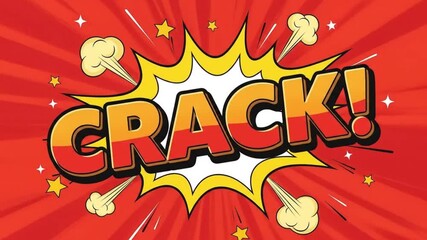 "CRACK!" bursts forth in a comic book style illustration, creating an explosive mood with vintage pop art appeal and dynamic design. - Powered by Adobe