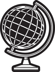 Black and white globe on stand world earth