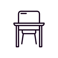 Simple desk with chair in minimalist style representing Back to school  