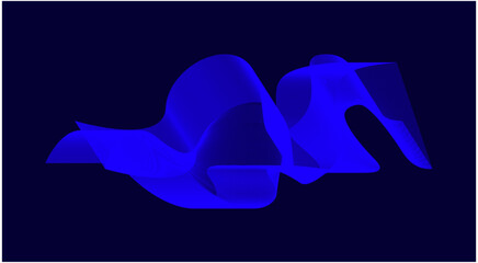Blend Wavy Curved Abstract Design Background Blue Vector Illustration