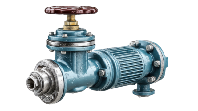 Precision Mechanism: A detailed view of a high-quality water pump valve, showcasing its robust metal construction and intricate design.