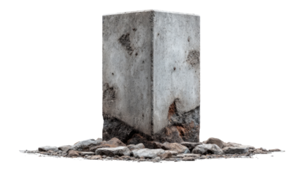 Weathered Concrete Block: A robust, weathered concrete block stands as a testament to time and elements. The texture, capturing the essence of age and durability.