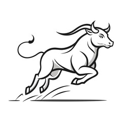 Fototapeta premium Bull vector illustration Silhouette Bull Market
