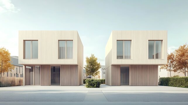 Modern Wooden Duplex Homes.