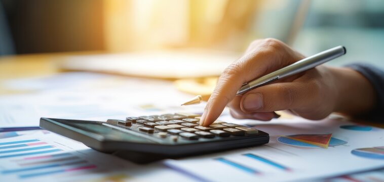 The calculator being used for financial analysis and business planning.