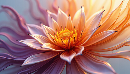 Fototapeta premium Colorful water lily flower blooming with vibrant petals 