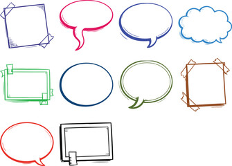 Colorful HandDrawn Speech Bubbles  Frames for Comics  Design