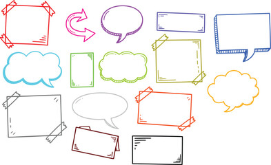 Colorful Borders  Speech Bubbles Design Elements Collection