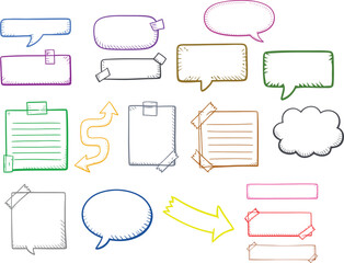 Colorful Speech Bubbles and Text Boxes Communication Graphics