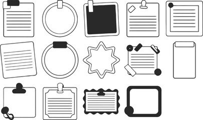 20 Black  White Note  Frame Icons for Design Projects