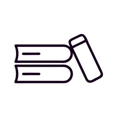 Stack of books in simple outline style representing concept of Back to school  