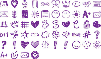 Vibrant Purple Emoji Icons Graphic Design