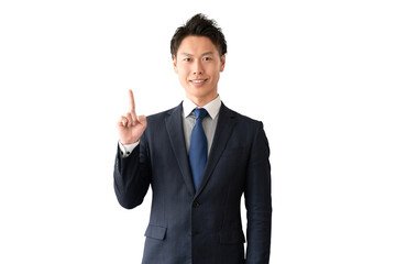 笑顔の男性ビジネスマン（背景透過PNG）