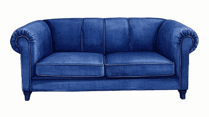 Pastel Hearth Living room sofa blue isolated watercolor vector illustration svg