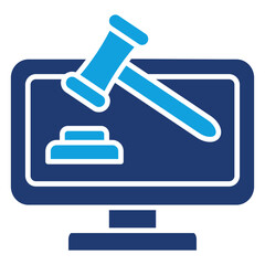 Obraz premium Online Auction Flat Blue Icon