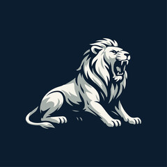 Roaring Lion Mascot Logo – Vector Illustration of Powerful Wild Animal
