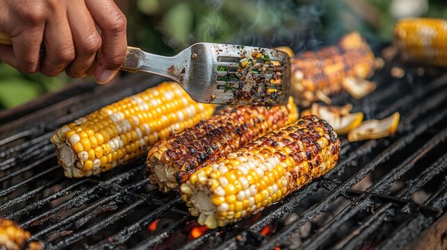 Grilled corn on a barbecue (1)