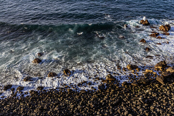 Small waves on the Atlantic Ocean coast on the island of Tenerife	
