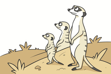 meerkat on a white background