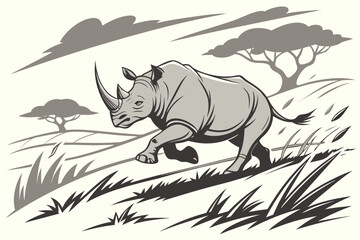 rhino vector illustration