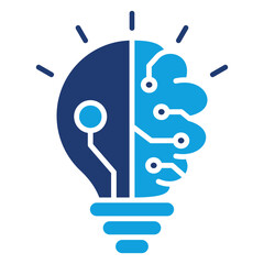 Ai Innovation Flat Blue Icon